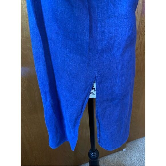 Armani Collezioni Linen Button Front‎ Tunic Sapphire Blue Size 8 - Picture 6 of 12